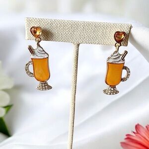 Leith Latte Goldtone Drop Earrings Post Back